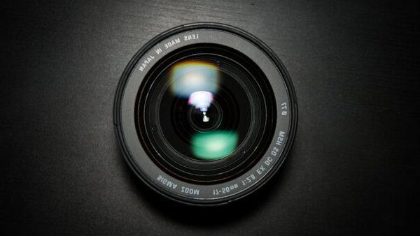 camera lens, black